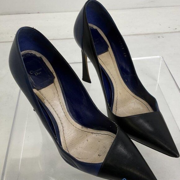 Christian Dior Black & Blue Pointed-Toe Heels – Size 8 - Picture 6 of 12